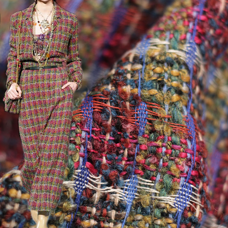 Sewing Tweed Fabric - Tecido de tweed trançado tingido com