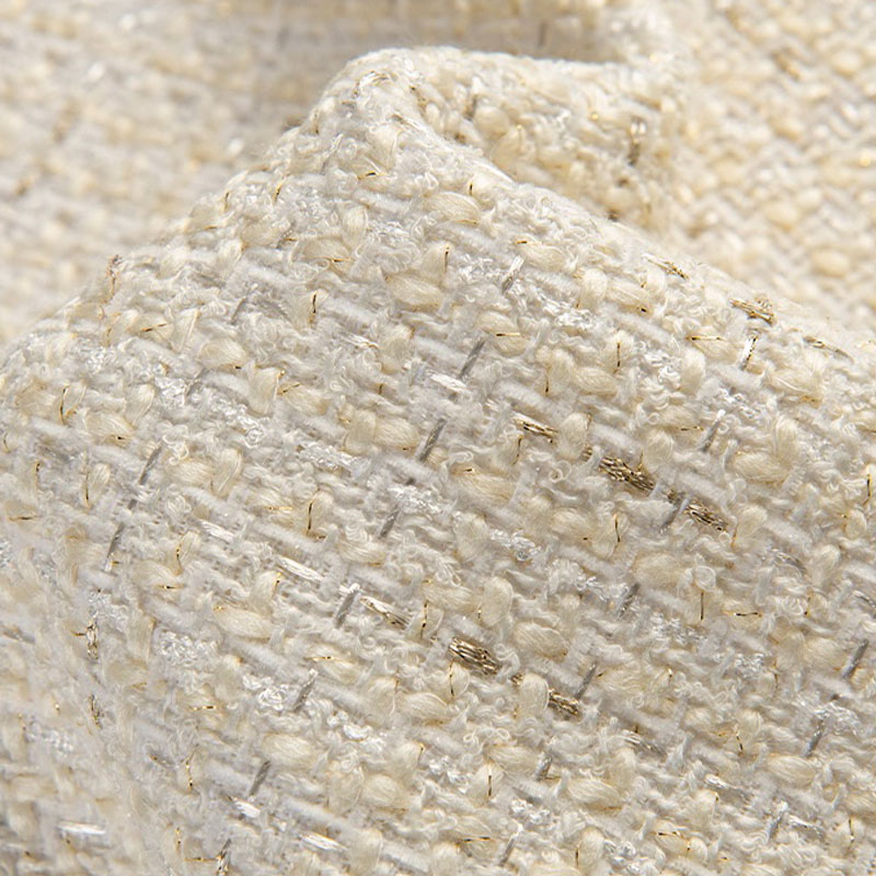 Sewing Tweed Fabric - Tecido tweed tingido com fio bege