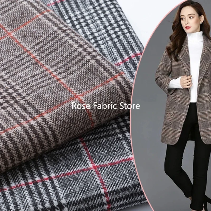 Sewing Tweed Fabric - 1 metro clássico de lã houndstooth