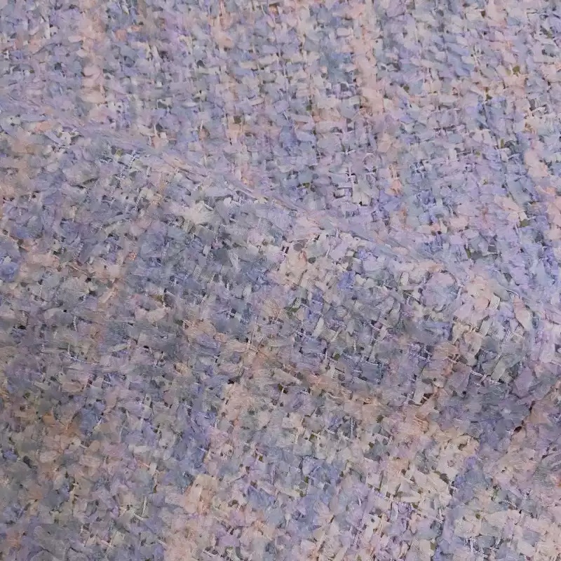 Sewing Tweed Fabric - Tecido Tweed Trançado Roxo Claro com