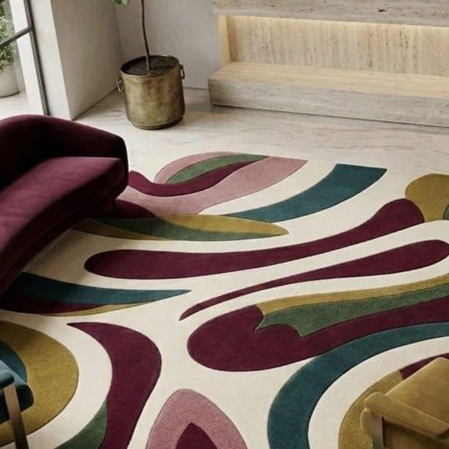 Century Textile & Sewing Supply Online Shopping - Tapete com Padrão Abstrato, Tapete Estilo