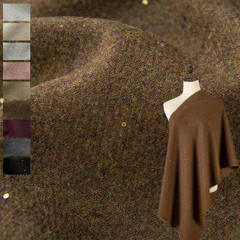 Tecido de tweed com lantejoula - Sewing Tweed Fabric avaliação e preço