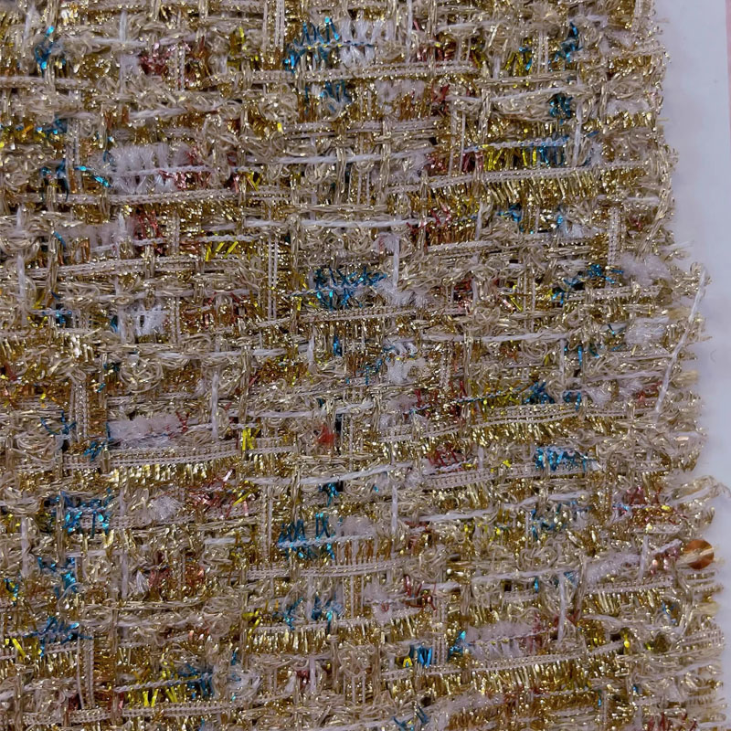 Fio de ouro e lantejoulas ting - Sewing Tweed Fabric avaliação e preço